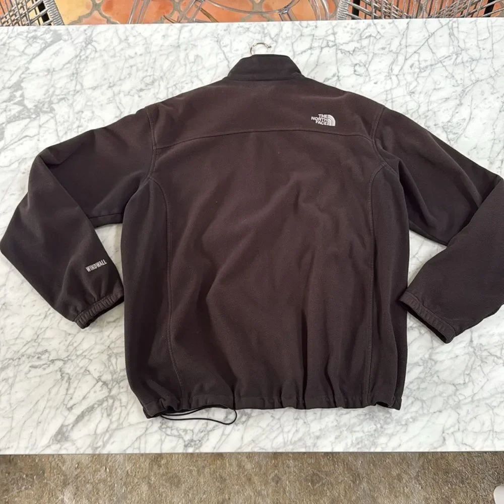 North Face Jacket Mens Fleece Full Zip Black Windwall - XL